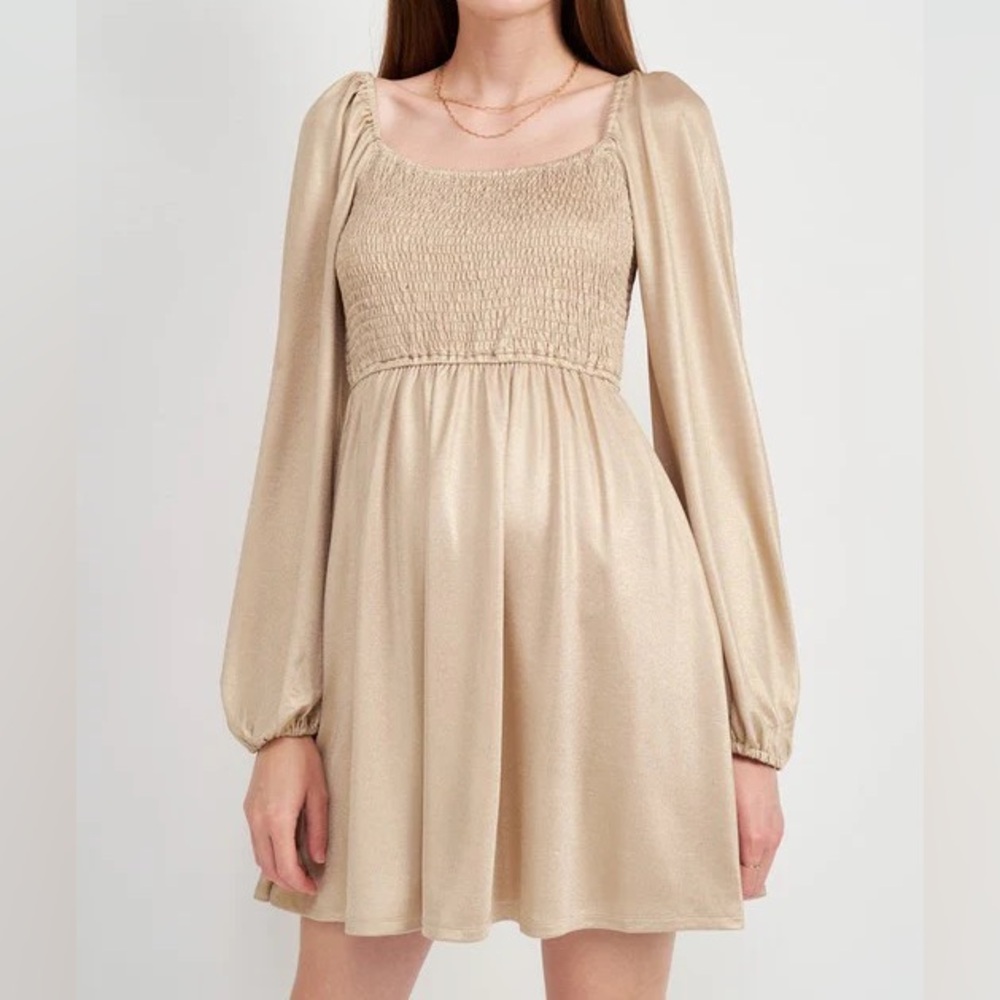 Arula Plus Size Golden Goddess Babydoll Minidress